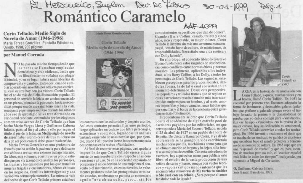 Corín Tellado. Medio siglo de novela de amor.